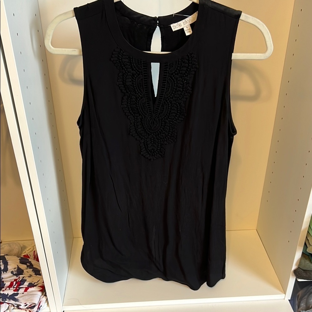 Black Embellished Sleeveless Blouse